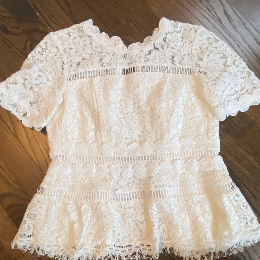 Bardot crochet top with zipper